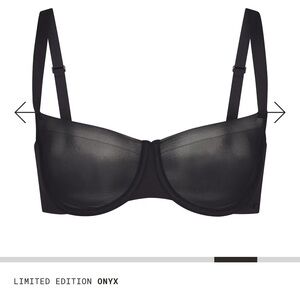 SKIMS Black Balconette Bra with Adjustable Straps